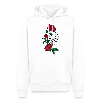 skull and roses es123 - Männer Premium Bio Hoodie - Weiß - Vorne - Nico (187cm)