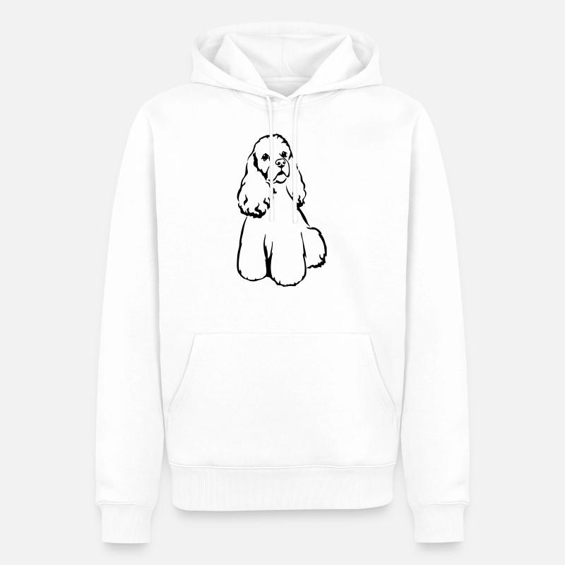 Cocker américain - Sweat à capuche Premium bio Homme - blanc