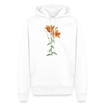 Lilie - Männer Premium Bio Hoodie - Weiß - Vorne - Nico (187cm)