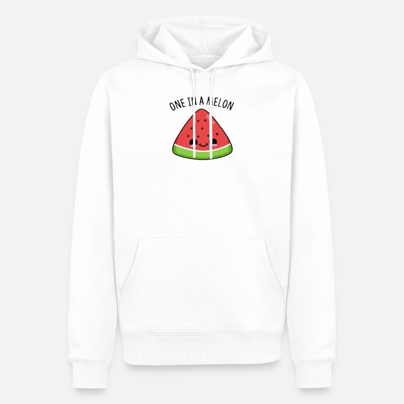 pastèque - Sweat à capuche Premium bio Homme - blanc