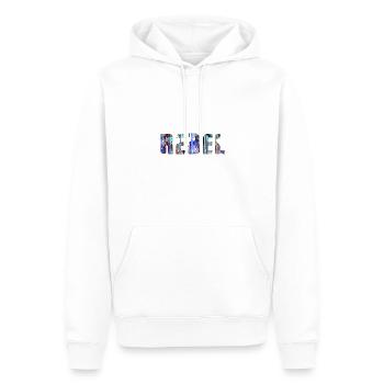 rebel,schrift,bunt,malerei,graffiti - Männer Premium Bio Hoodie - Weiß - Vorne - Nico (187cm)
