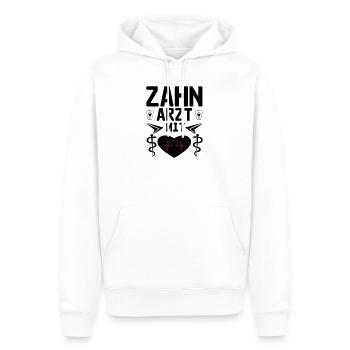 Zahnarzt mit Herz Geschenk - Männer Premium Bio Hoodie - Weiß - Vorne - Nico (187cm)