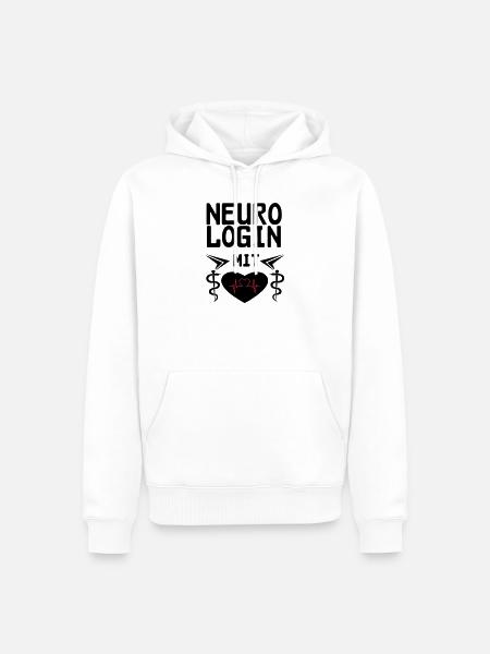 Neurologin mit Herz Geschenk - Männer Premium Bio Hoodie - Weiß