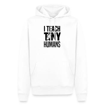 I teach tiny humans - Männer Premium Bio Hoodie - Weiß - Vorne - Nico (187cm)