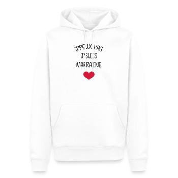Marraine Parrain Bébé Naissance Tante Amour - Sweat à capuche Premium bio Homme - blanc - Devant - Nico (187cm)