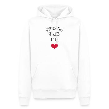 Tante / Tata / Marraine / Oncle / Nourrice / Bébé - Sweat à capuche Premium bio Homme - blanc - Devant - Nico (187cm)