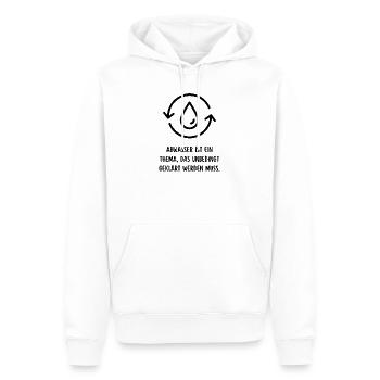 Geklärt - Männer Premium Bio Hoodie - Weiß - Vorne - Nico (187cm)