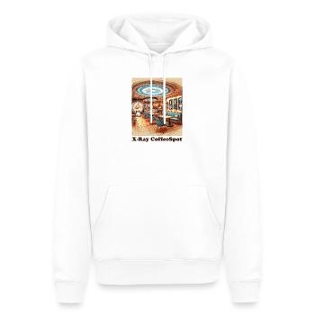 Café Radiologie Art médical Barista Manip Radio - Sweat à capuche Premium bio Homme - blanc - Devant - Nico (187cm)
