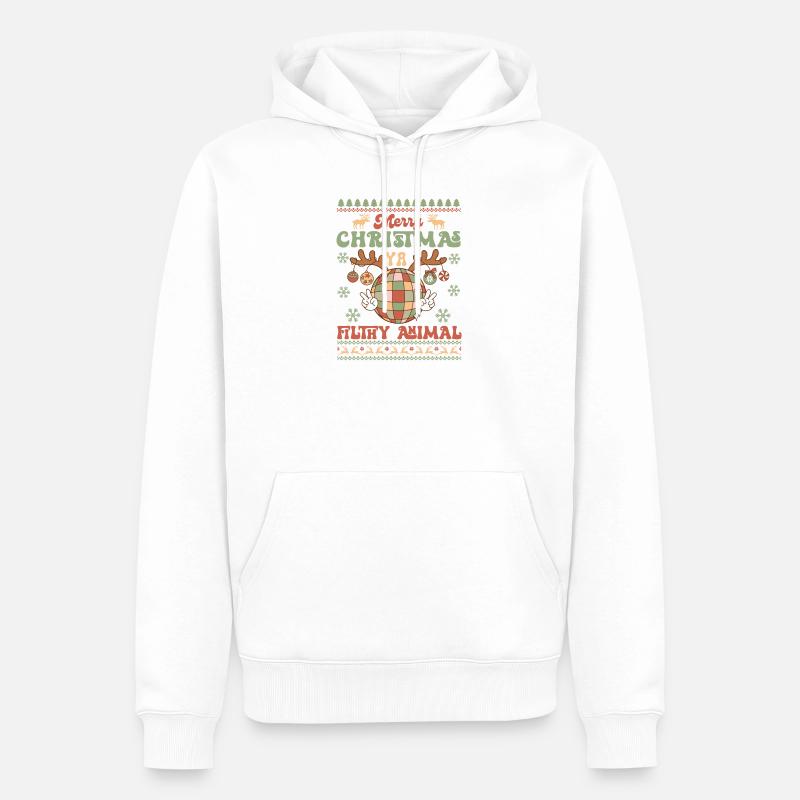 Hässlicher Weihnachtspullover - Männer Premium Bio Hoodie - Weiß