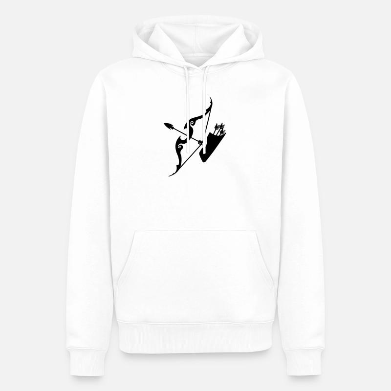Arc Sagittaire avec flèches - Sweat à capuche Premium bio Homme - blanc