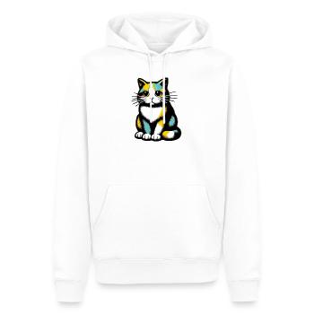 Chat - Sweat à capuche Premium bio Homme - blanc - Devant - Nico (187cm)