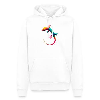 Gecko - Sweat à capuche Premium bio Homme - blanc - Devant - Nico (187cm)