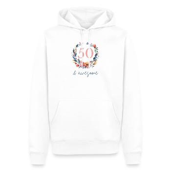 50 et génial ! personnalisable - Sweat à capuche Premium bio Homme - blanc - Devant - Nico (187cm)