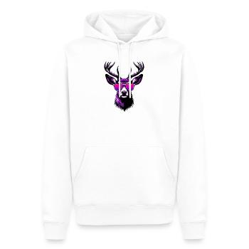 Cerf avec lunettes de soleil - Sweat à capuche Premium bio Homme - blanc - Devant - Nico (187cm)