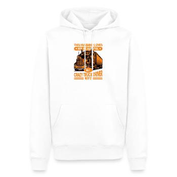 Verrückter Trucker und leidenschaftliche Ehefrau - Männer Premium Bio Hoodie - Weiß - Vorne - Nico (187cm)
