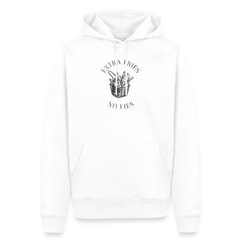 Extra Fries, No Lies - Männer Premium Bio Hoodie - Weiß - Vorne - Nico (187cm)