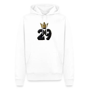 29 Zahl Krone - Männer Premium Bio Hoodie - Weiß - Vorne - Nico (187cm)