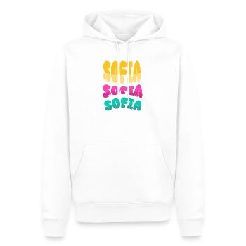 Sofia - Men’s Premium Organic Hoodie - white - Front - Nico (187cm)
