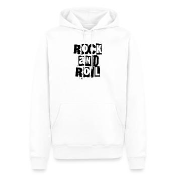 Rock'n'Roll-Logo mit fettem und distressed-Logo - Männer Premium Bio Hoodie - Weiß - Vorne - Nico (187cm)