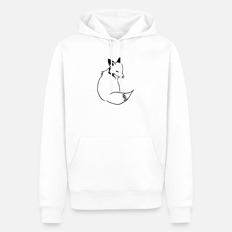 Fuchs Comic: Schlau, Foxy & Manga Style - Männer Premium Bio Hoodie - Weiß