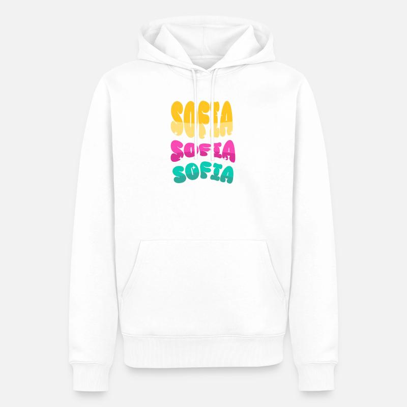 Nom de Sofia - Sweat à capuche Premium bio Homme - blanc