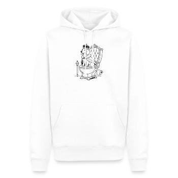 dackel thron toilette line art - Männer Premium Bio Hoodie - Weiß - Vorne - Nico (187cm)