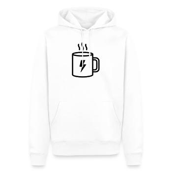 Coffee Cup Flash Energy - Sweat à capuche Premium bio Homme - blanc - Devant - Nico (187cm)