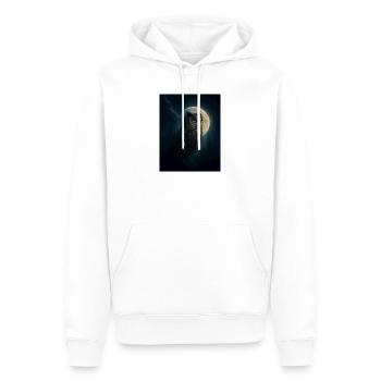 Eule im Nachtwald - Männer Premium Bio Hoodie - Weiß - Vorne - Nico (187cm)
