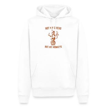 Pas mon cirque, pas mes singes - Sweat à capuche Premium bio Homme - blanc - Devant - Nico (187cm)