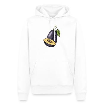 Plum fruit - Men’s Premium Organic Hoodie - white - Front - Nico (187cm)