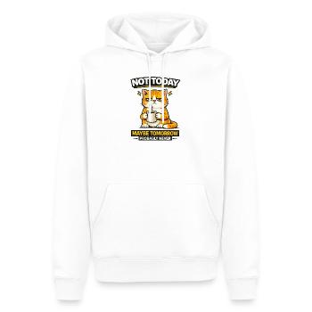 Pas aujourd’hui, procrastination du café pour chats - Sweat à capuche Premium bio Homme - blanc - Devant - Nico (187cm)