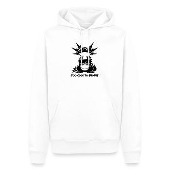 Axolotl Too Cool To Evolve Lustiges Motiv - Männer Premium Bio Hoodie - Weiß - Vorne - Nico (187cm)