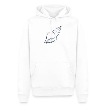 Seashell Minimal Ocean Beach Aesthetic Design - Männer Premium Bio Hoodie - Weiß - Vorne - Nico (187cm)
