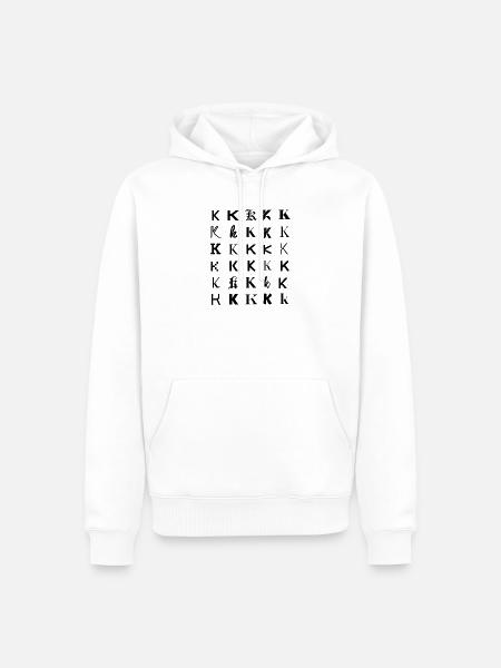 Typografie 'K', Monogramm-Buchstabenmosaikdesign. - Männer Premium Bio Hoodie - Weiß