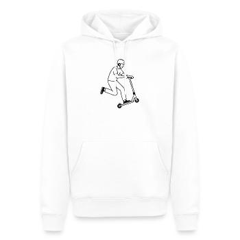 Trottinette cascade - Sweat à capuche Premium bio Homme - blanc - Devant - Nico (187cm)