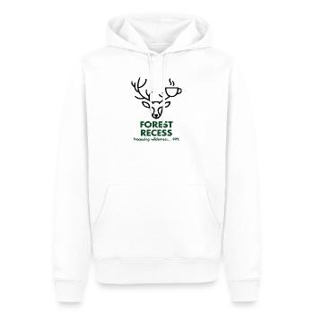 Hirsch mit Kelch im Wald - Männer Premium Bio Hoodie - Weiß - Vorne - Nico (187cm)
