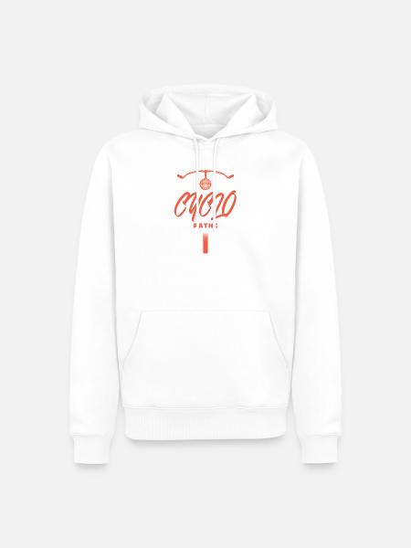 Vintage-Cyclo Pathe, Humor, Radfahrer, Passion-Fahrrad - Männer Premium Bio Hoodie - Weiß