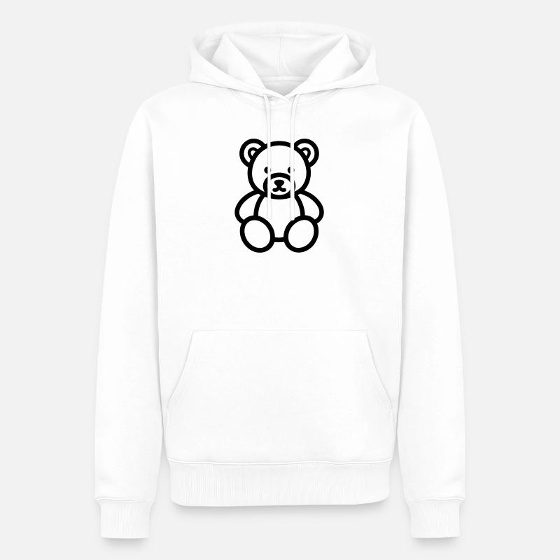 ourson - Sweat à capuche Premium bio Homme - blanc