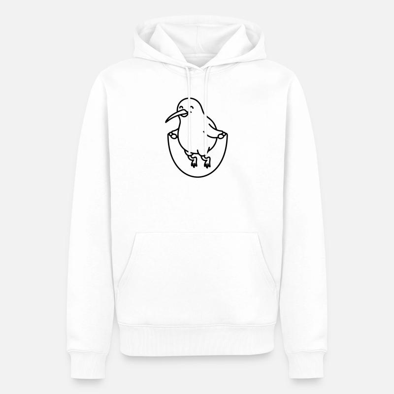 Kiwibird - Sweat à capuche Premium bio Homme - blanc