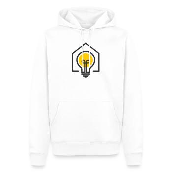 Motif d’ampoule de maison électricien - Sweat à capuche Premium bio Homme - blanc - Devant - Nico (187cm)