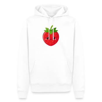 Kawaii Erdbeere - Männer Premium Bio Hoodie - Weiß - Vorne - Nico (187cm)