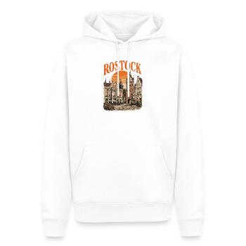 Vintage Rostock Skyline historische - Männer Premium Bio Hoodie - Weiß - Vorne - Nico (187cm)