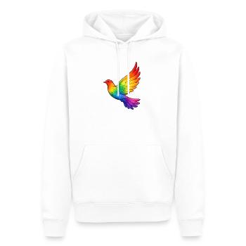 Friedenstaube Frieden - Männer Premium Bio Hoodie - Weiß - Vorne - Nico (187cm)