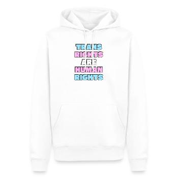 Trans Rights Are Human Rights - Men’s Premium Organic Hoodie - white - Front - Nico (187cm)