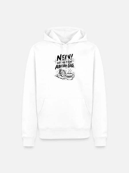 Kaffee zum Überleben - Männer Premium Bio Hoodie - Weiß