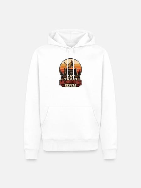 Mondioring Malinois Jumping - Männer Premium Bio Hoodie - Weiß