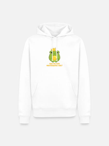 Königlicher Froschprinz - Männer Premium Bio Hoodie - Weiß