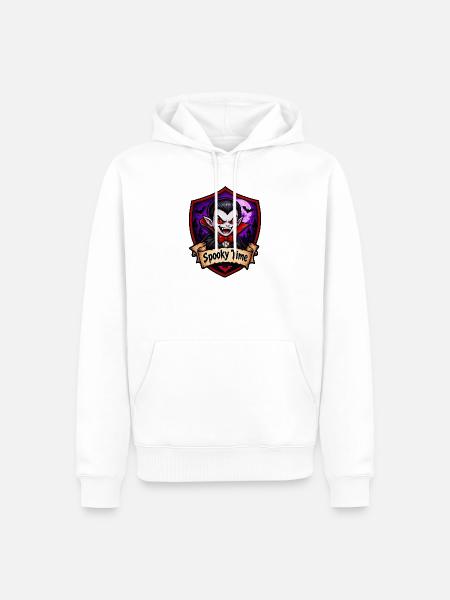 Spukzeit Vampir Cartoon - Männer Premium Bio Hoodie - Weiß