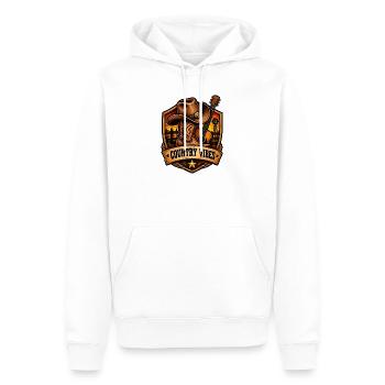 Country Vibes Western Sunset Shield - Männer Premium Bio Hoodie - Weiß - Vorne - Nico (187cm)