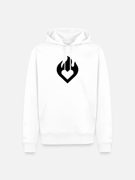 flammendes Herz - Männer Premium Bio Hoodie - Weiß